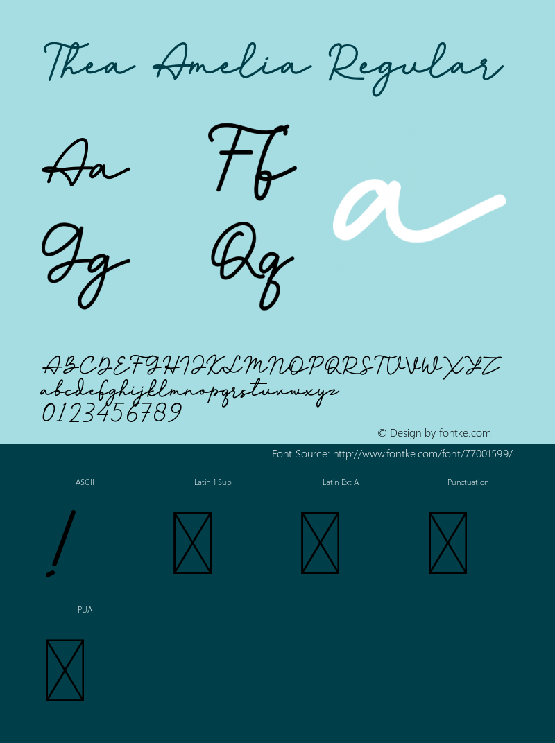 Thea Amelia Version 1.005;Fontself Maker 3.5.1图片样张