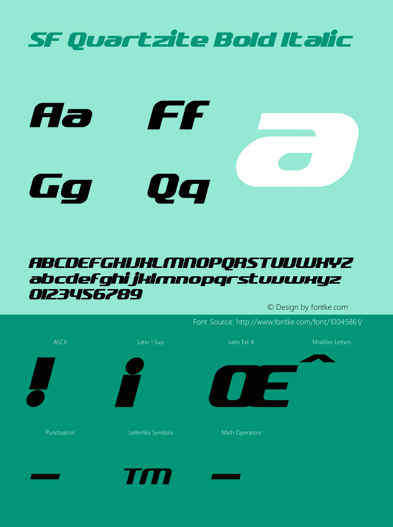 SF Quartzite Bold Italic 1.0图片样张