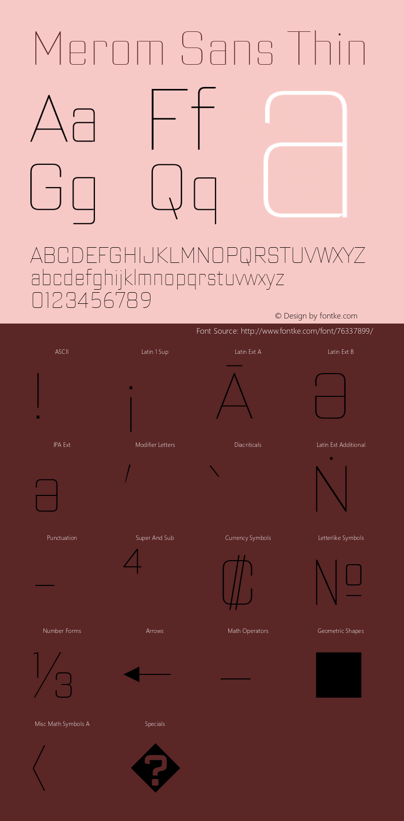 Merom Sans Thin Version 1.001;July 19, 2020;FontCreator 13.0.0.2655 64-bit图片样张