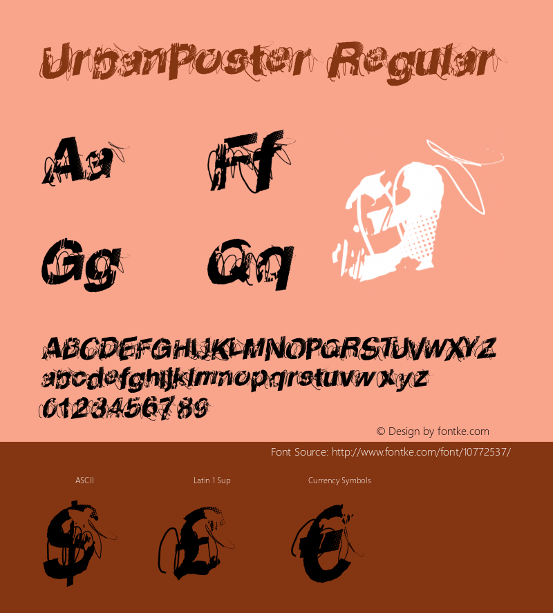 UrbanPoster Regular Version 1.00 September 28, 2013, initial release图片样张