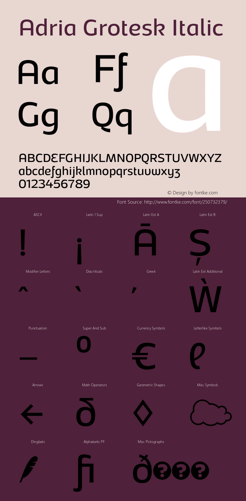 Adria Grotesk Regular UprightItalic Version 1.001;PS 001.001;hotconv 1.0.70;makeotf.lib2.5.58329图片样张