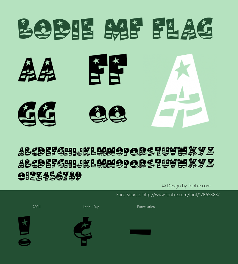 Bodie MF Flag Version Altsys Fontographer图片样张