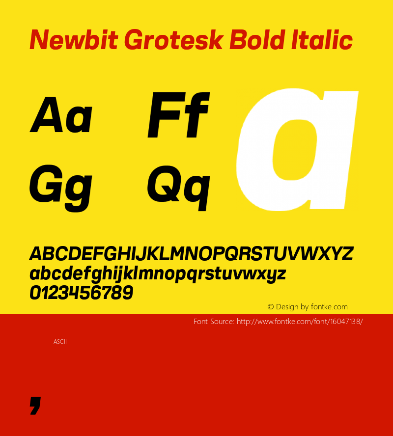 Newbit Grotesk Bold Italic Version 1.000;PS 001.000;hotconv 1.0.88;makeotf.lib2.5.64775图片样张