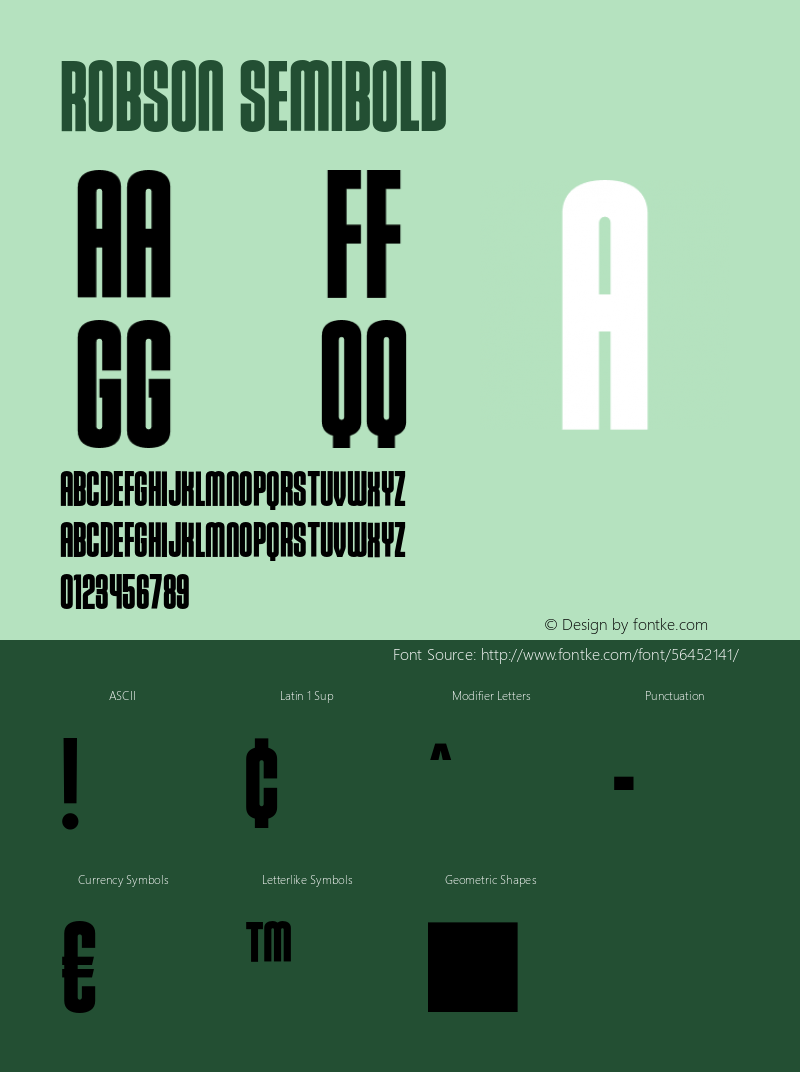 Robson-Semibold Version 1.000;hotconv 1.0.109;makeotfexe 2.5.65596图片样张