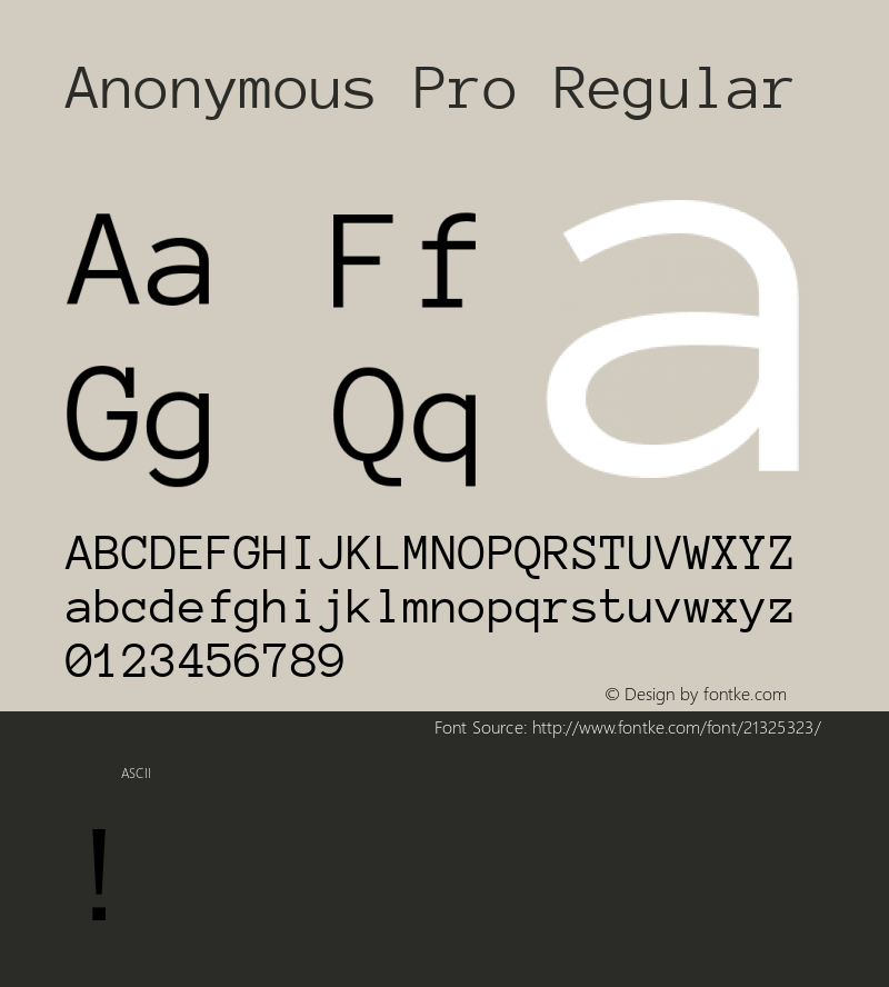 Anonymous Pro Regular 图片样张