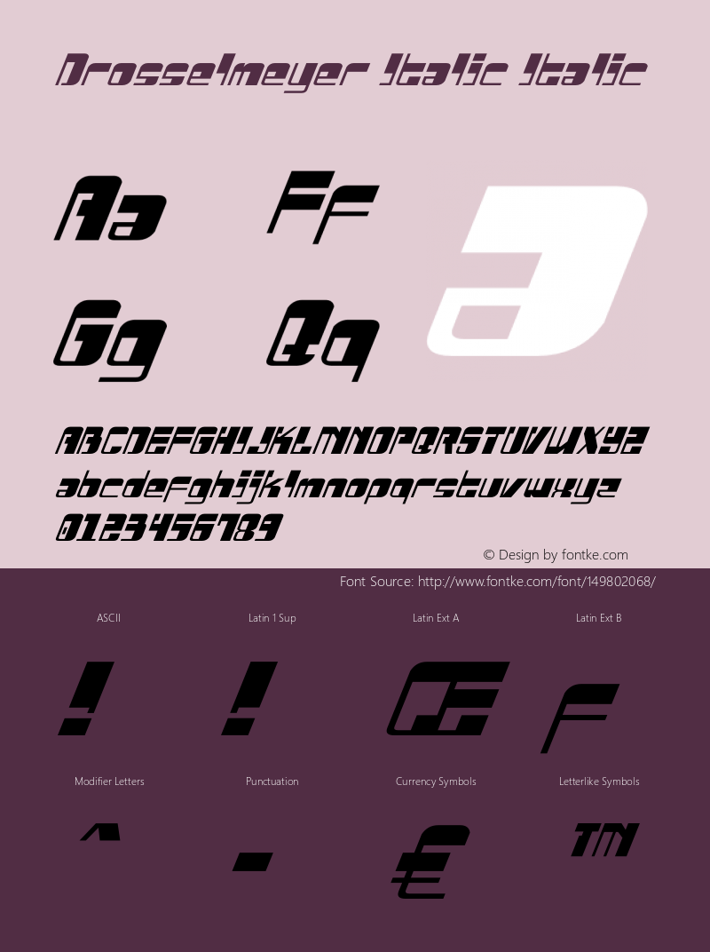 Drosselmeyer Italic Version 3.0; 2016图片样张