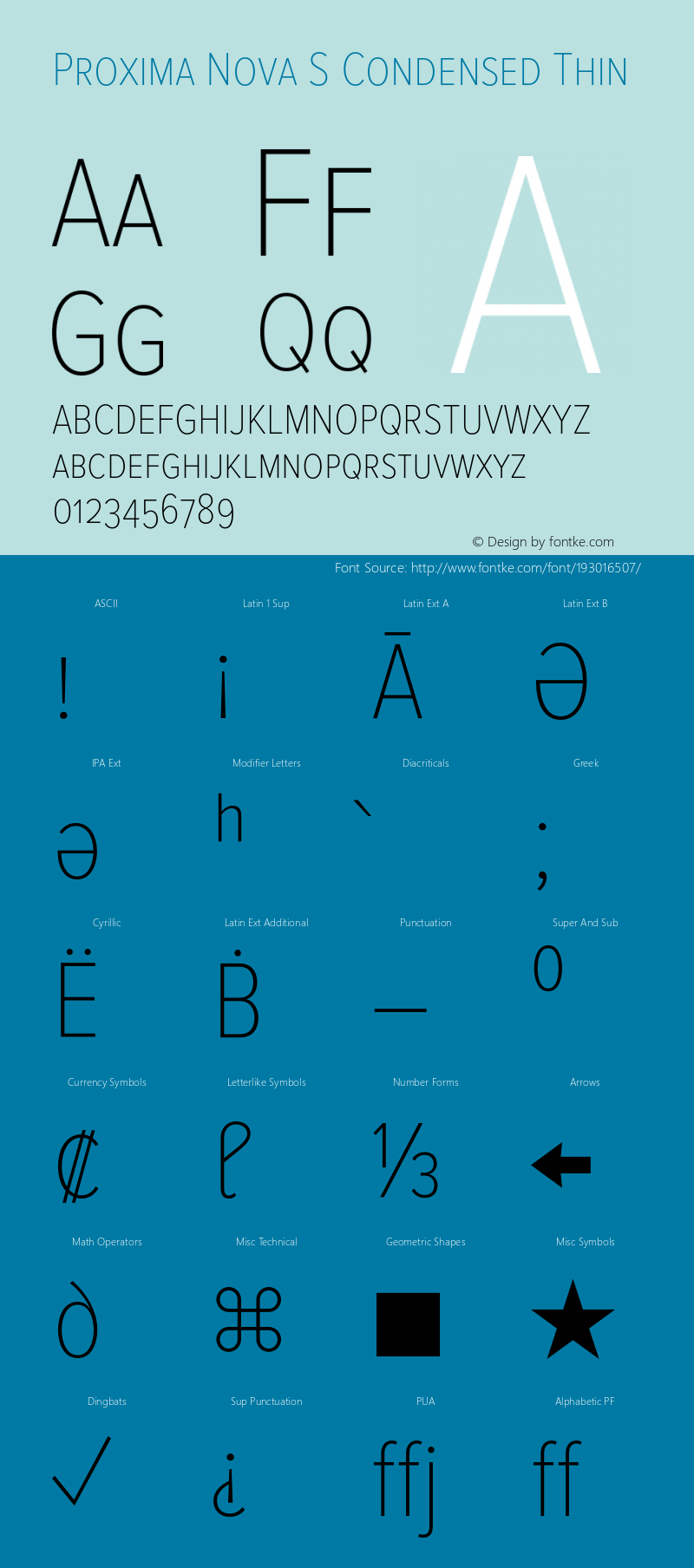 Proxima Nova S Cond Thin Version 3.005;PS 003.005;hotconv 1.0.88;makeotf.lib2.5.64775图片样张