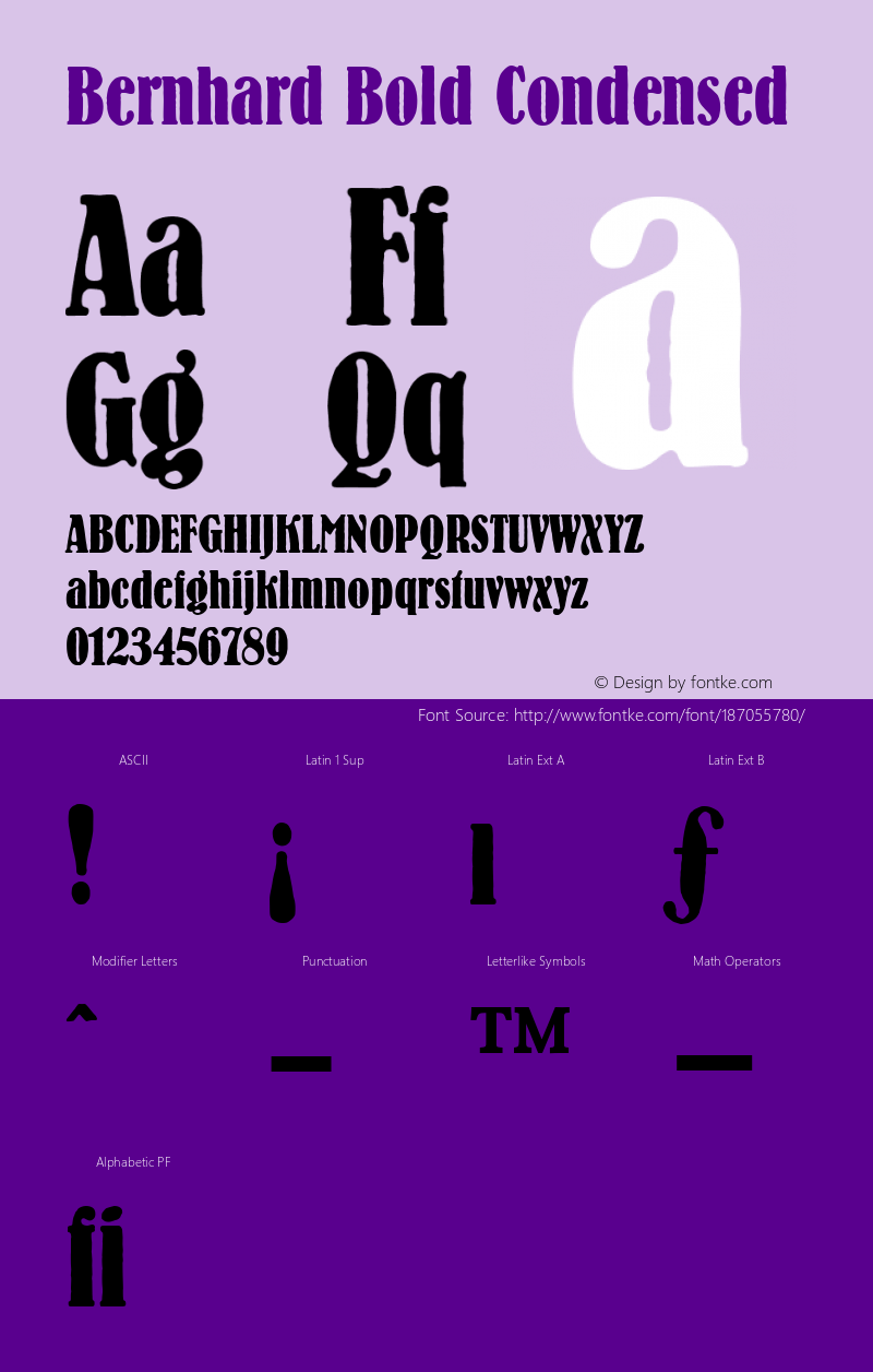 Bernhard Bold Condensed 001.000图片样张