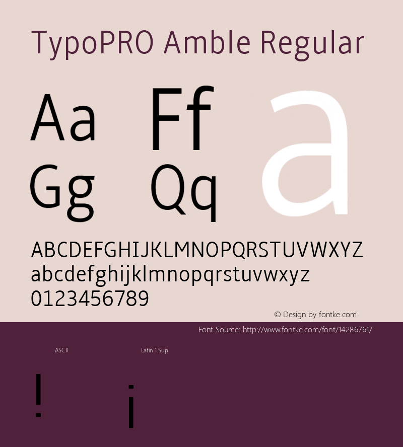 TypoPRO Amble Regular Version 1.00000; 2009图片样张