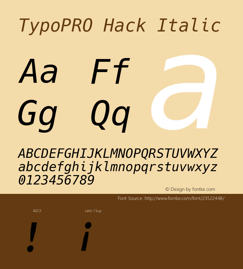 TypoPRO Hack Italic Version 2.020图片样张