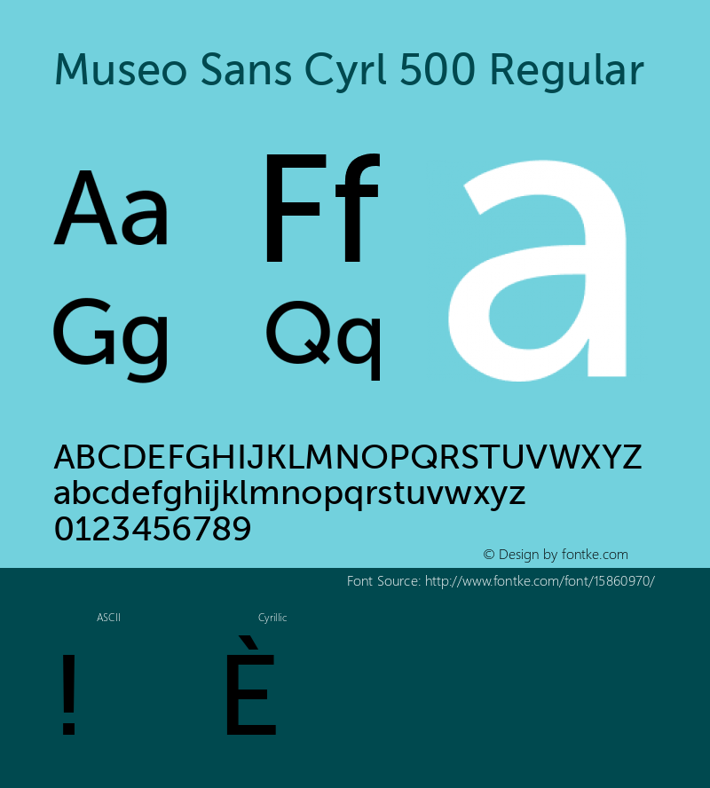 Museo Sans Cyrl 500 Regular Version 1.023; ttfautohint (v1.4.1)图片样张