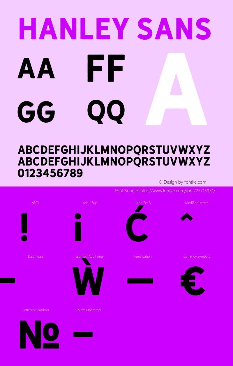 Hanley Sans Version 1.000;PS 001.000;hotconv 1.0.88;makeotf.lib2.5.64775图片样张