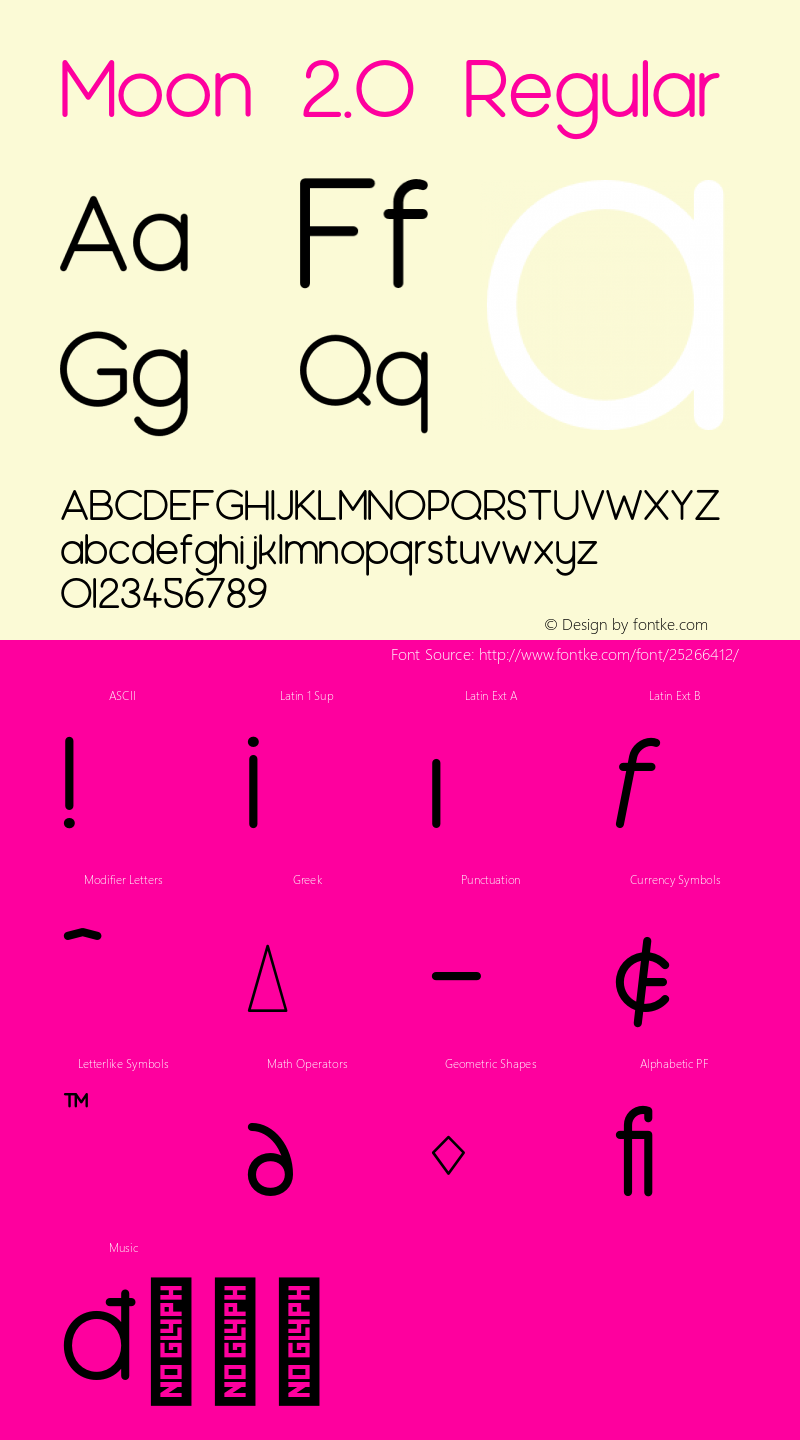 Moon 2.0 Regular Version 1.000;PS 001.000;hotconv 1.0.88;makeotf.lib2.5.64775图片样张