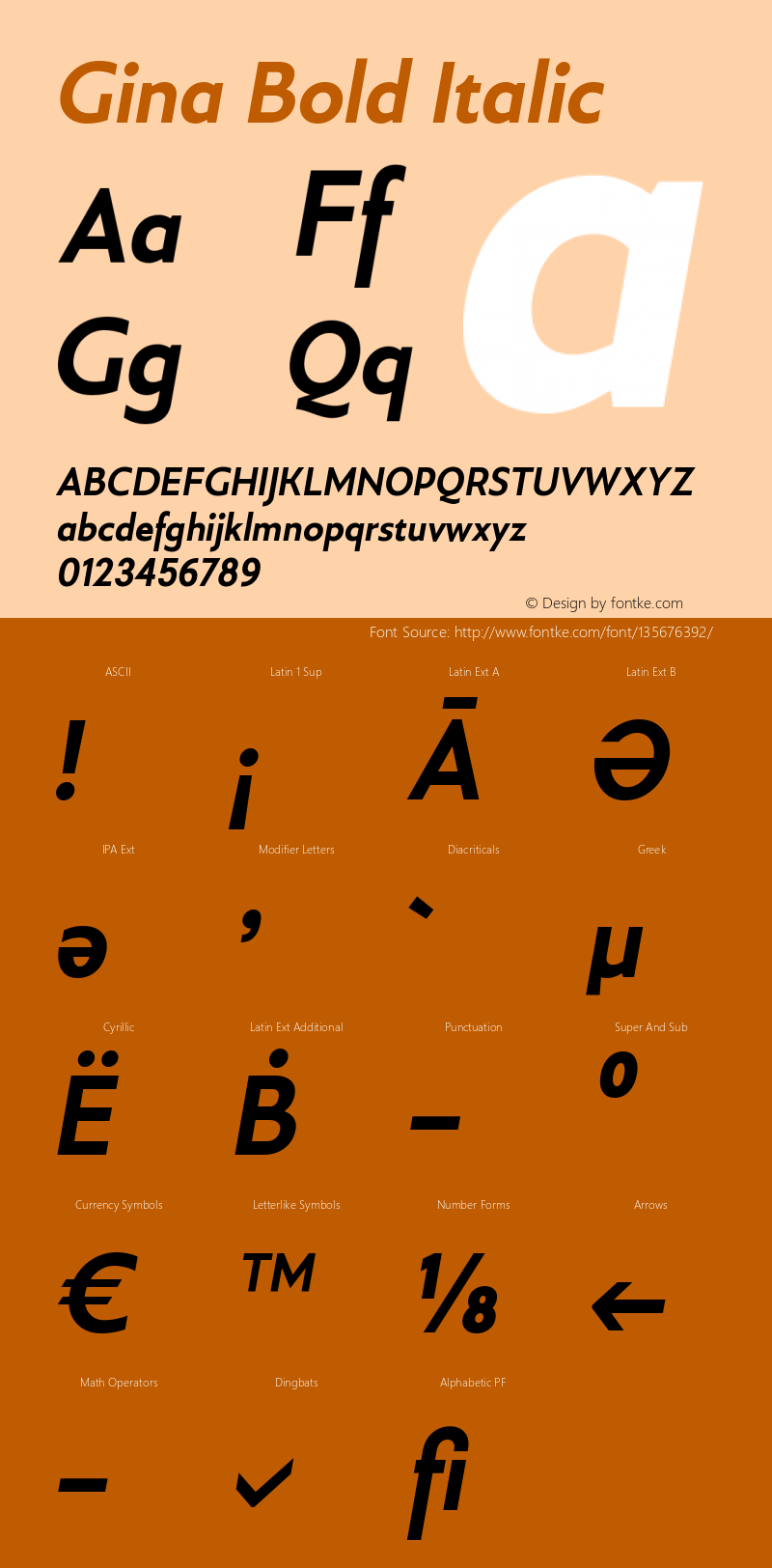 Gina Bold Italic 1.000图片样张