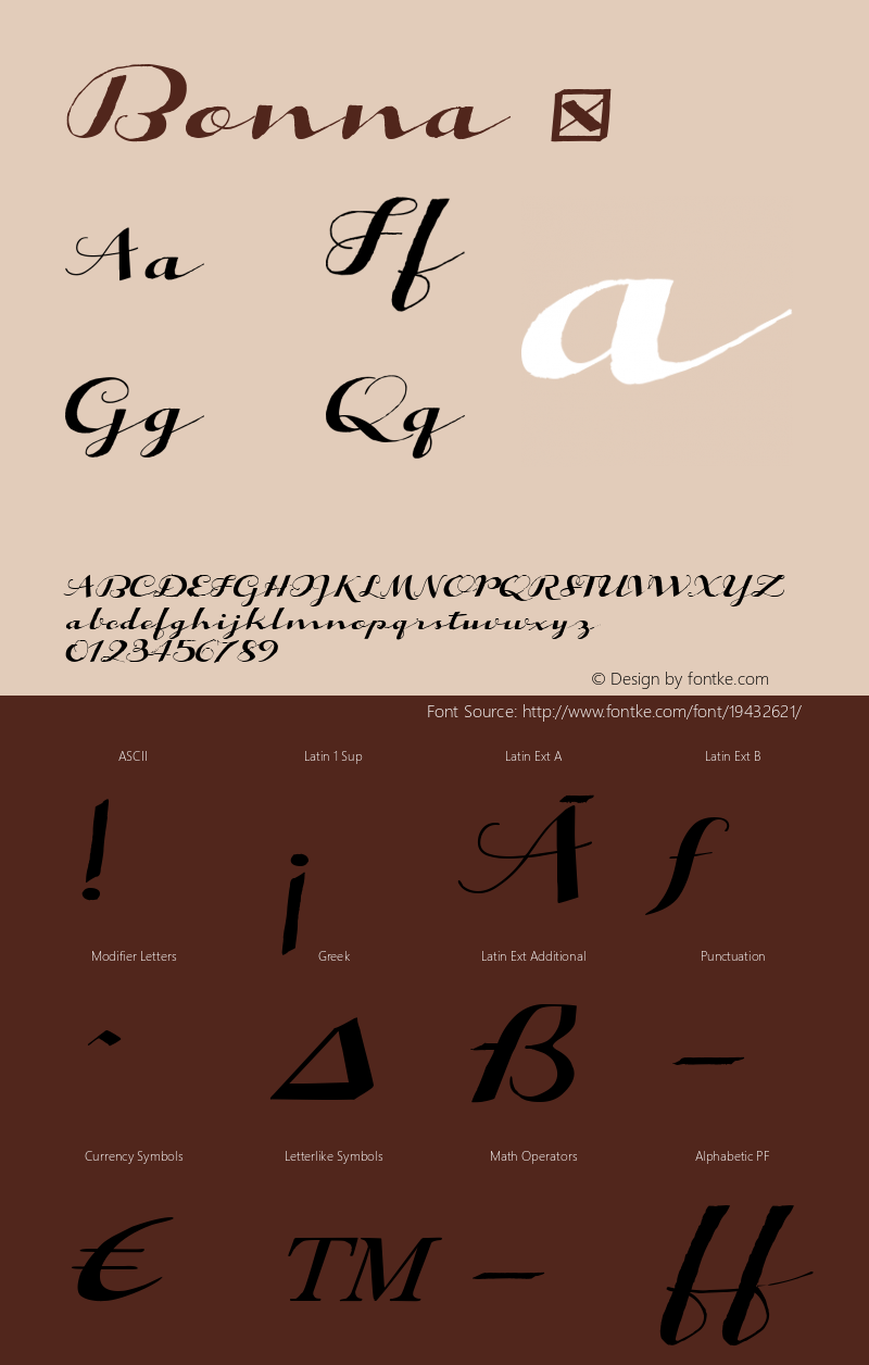 ☞Bonna Version 1.000 2013 initial release;com.myfonts.eurotypo.bonna.regular.wfkit2.417P图片样张