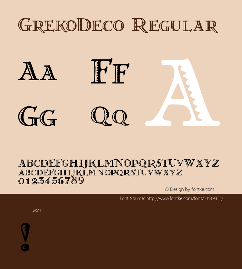 GrekoDeco Regular version 1.1  April 1996图片样张