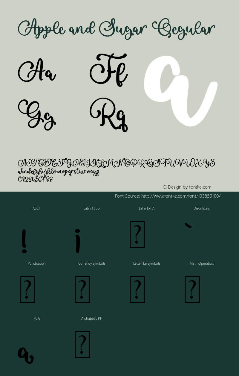 Apple and Sugar Version 1.00;January 24, 2021;FontCreator 12.0.0.2545 64-bit图片样张