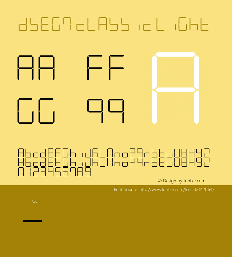 DSEG7 Classic Light Version 0.2图片样张