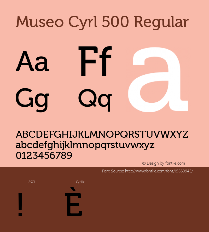 Museo Cyrl 500 Regular Version 2.029; ttfautohint (v1.4.1)图片样张