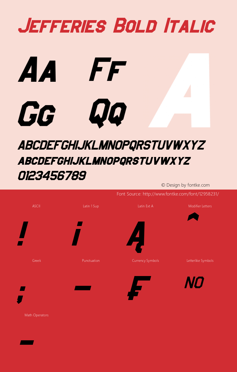 Jefferies Bold Italic Version 2.00 March 8, 2016图片样张