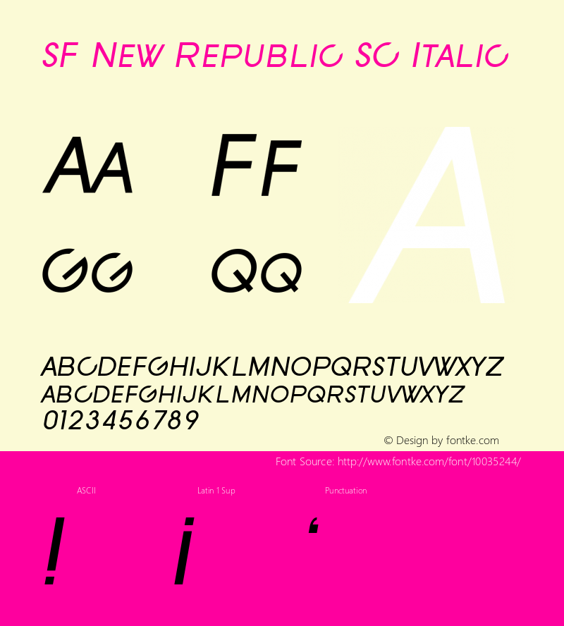 SF New Republic SC Italic 1.0图片样张