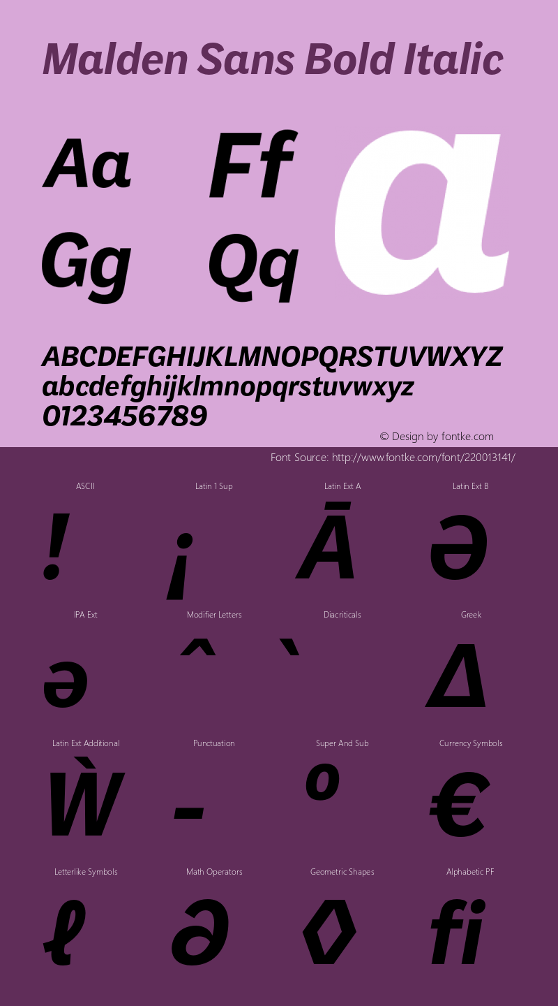 Malden Sans Bold Italic Version 1.00, build 13, s3图片样张