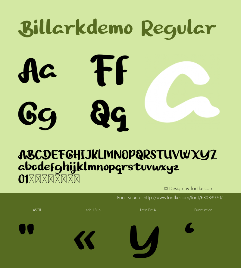 Billarkdemo Version 1.002;Fontself Maker 3.5.1图片样张