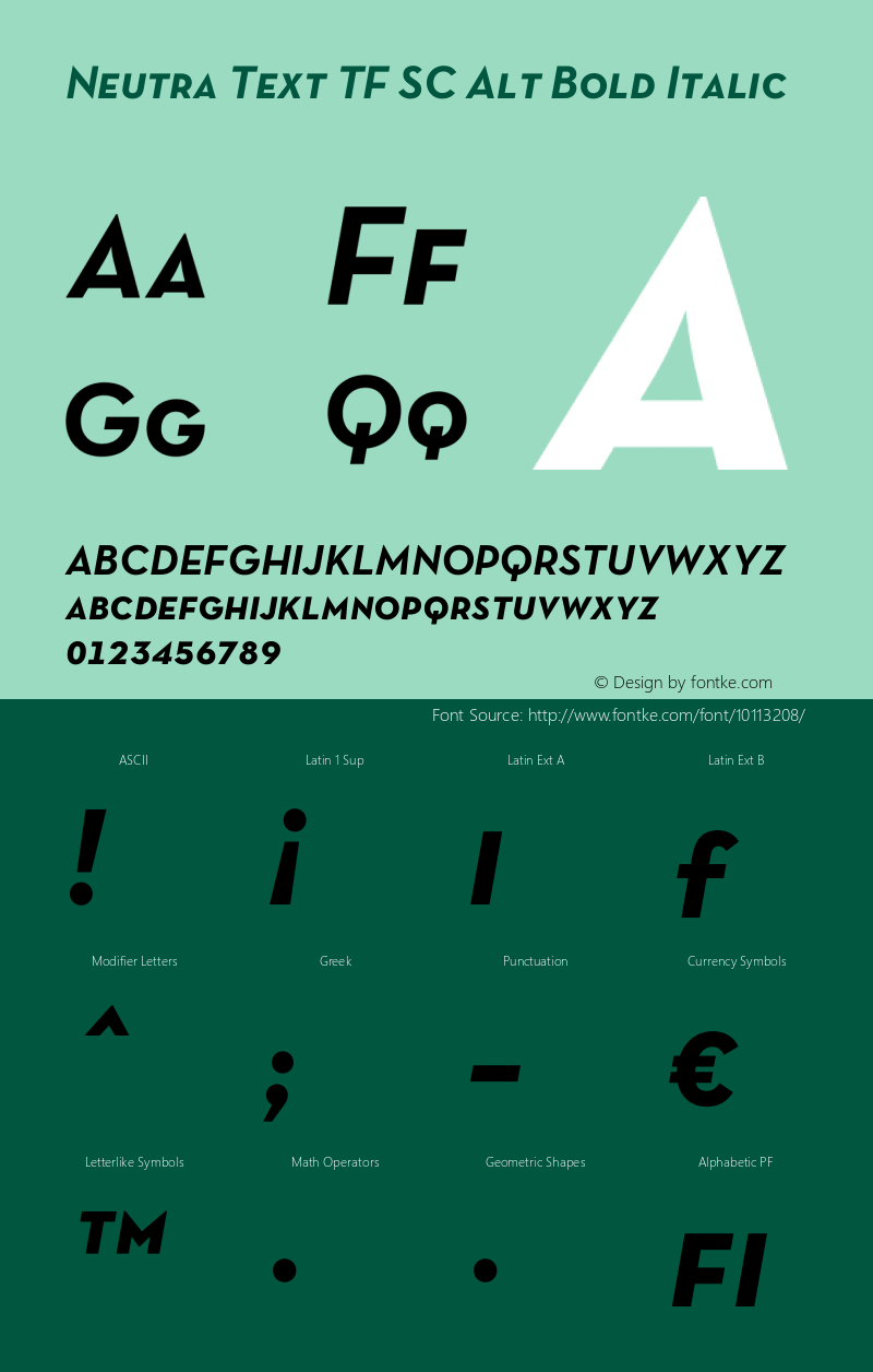 Neutra Text TF SC Alt Bold Italic OTF 1.000;PS 001.000;Core 1.0.29图片样张