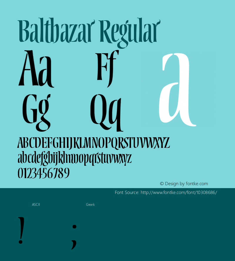 Balthazar Regular Version 1.00图片样张