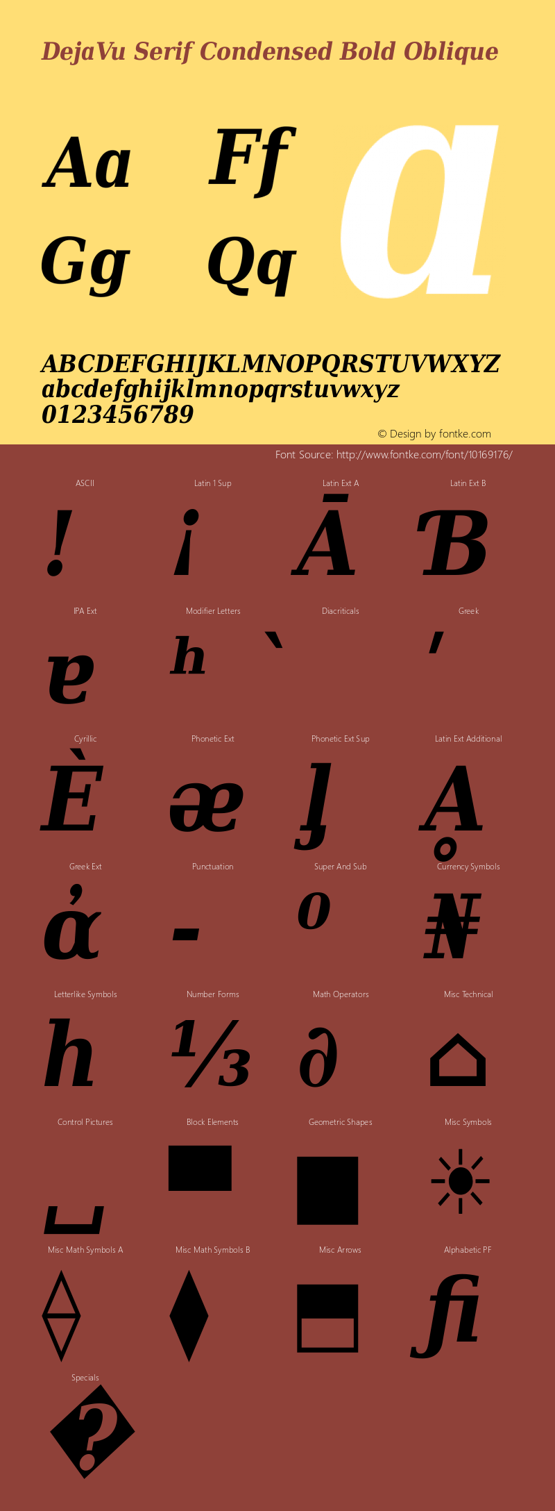 DejaVu Serif Condensed Bold Oblique Version 2.6图片样张
