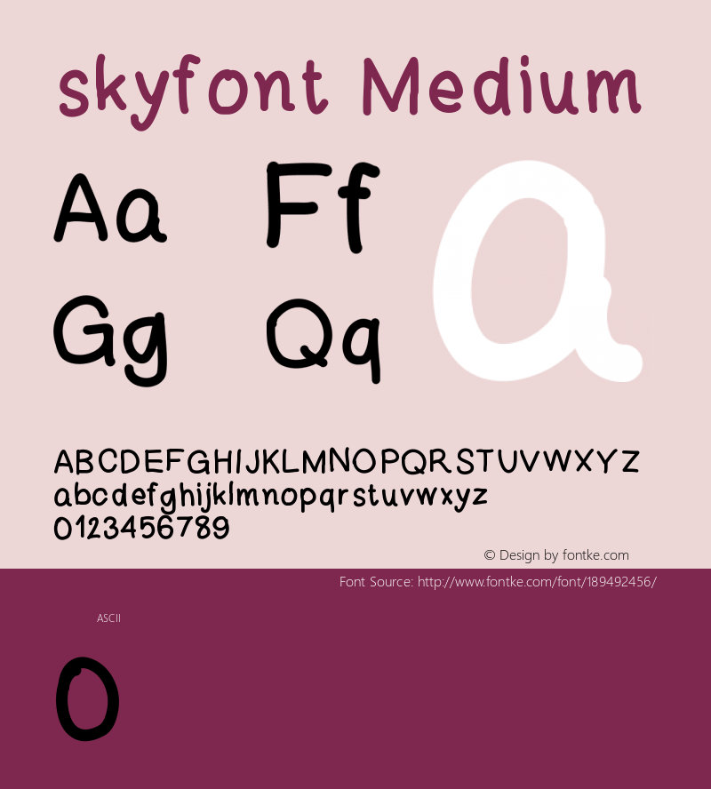 skyfont Version 001.000图片样张