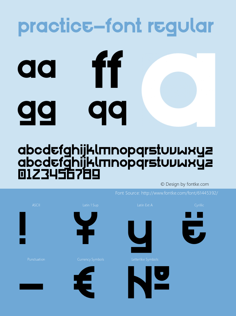 Practice-font Version 1.004;Fontself Maker 3.4.0图片样张