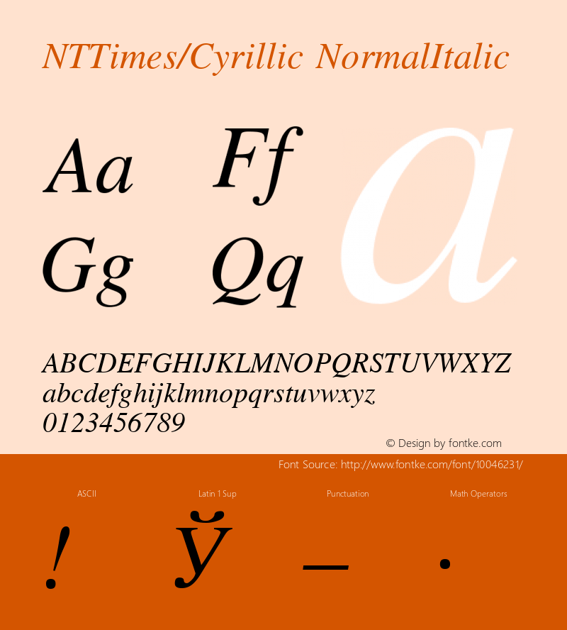 NTTimes/Cyrillic NormalItalic Unknown图片样张