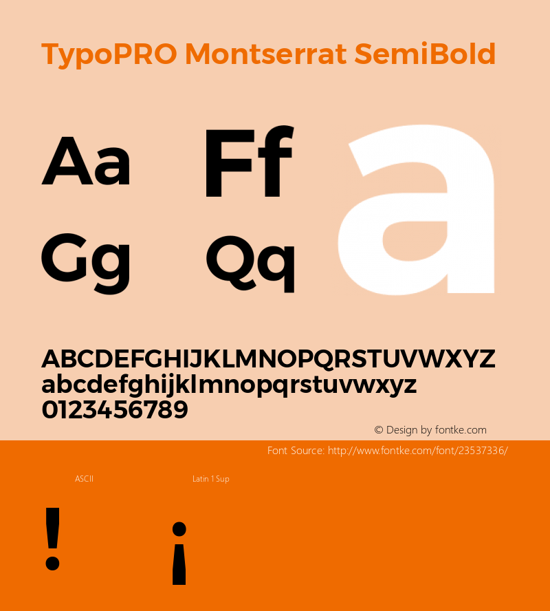 TypoPRO Montserrat SemiBold Version 6.001图片样张