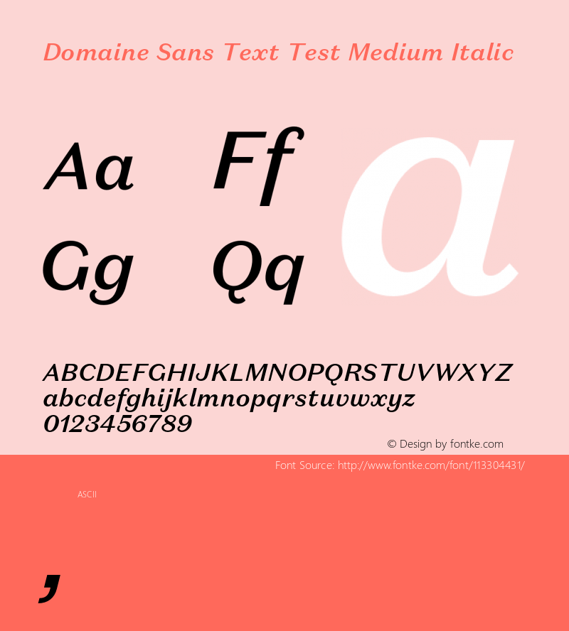 DomaineSansText-MediumItalicTest Version 1.005;PS 1.000;hotconv 16.6.54;makeotf.lib2.5.65590;0图片样张