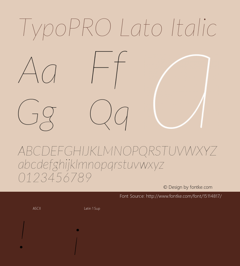 TypoPRO Lato Italic Version 2.010; 2014-09-01; http://www.latofonts.com/图片样张