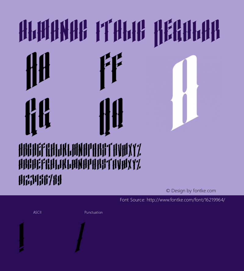 almanac italic Regular Version 1.000;PS 001.001;hotconv 1.0.56图片样张