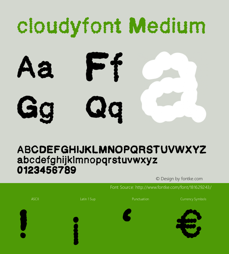 cloudyfont Version 001.000图片样张