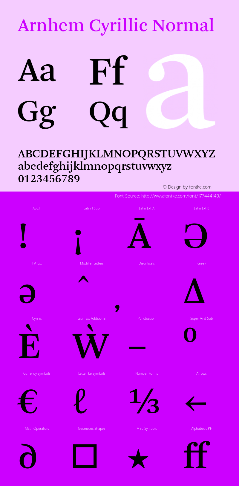 Arnhem Cyrillic Normal Version 1.001 | web-TT图片样张