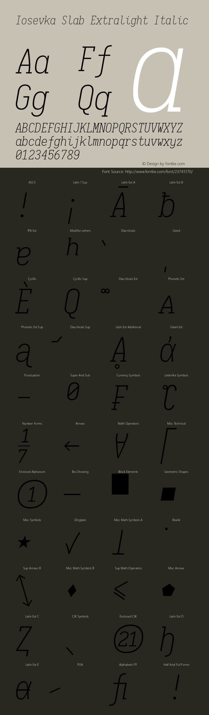 Iosevka Type Slab Extralight Italic 1.13.3; ttfautohint (v1.6)图片样张