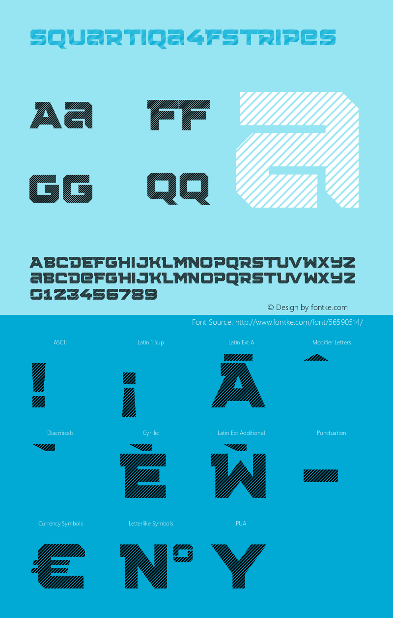 ☞Squartiqa 4F Stripes 1.0;com.myfonts.4thfebruary.squartiqa-4f.stripes.wfkit2.3CmR图片样张