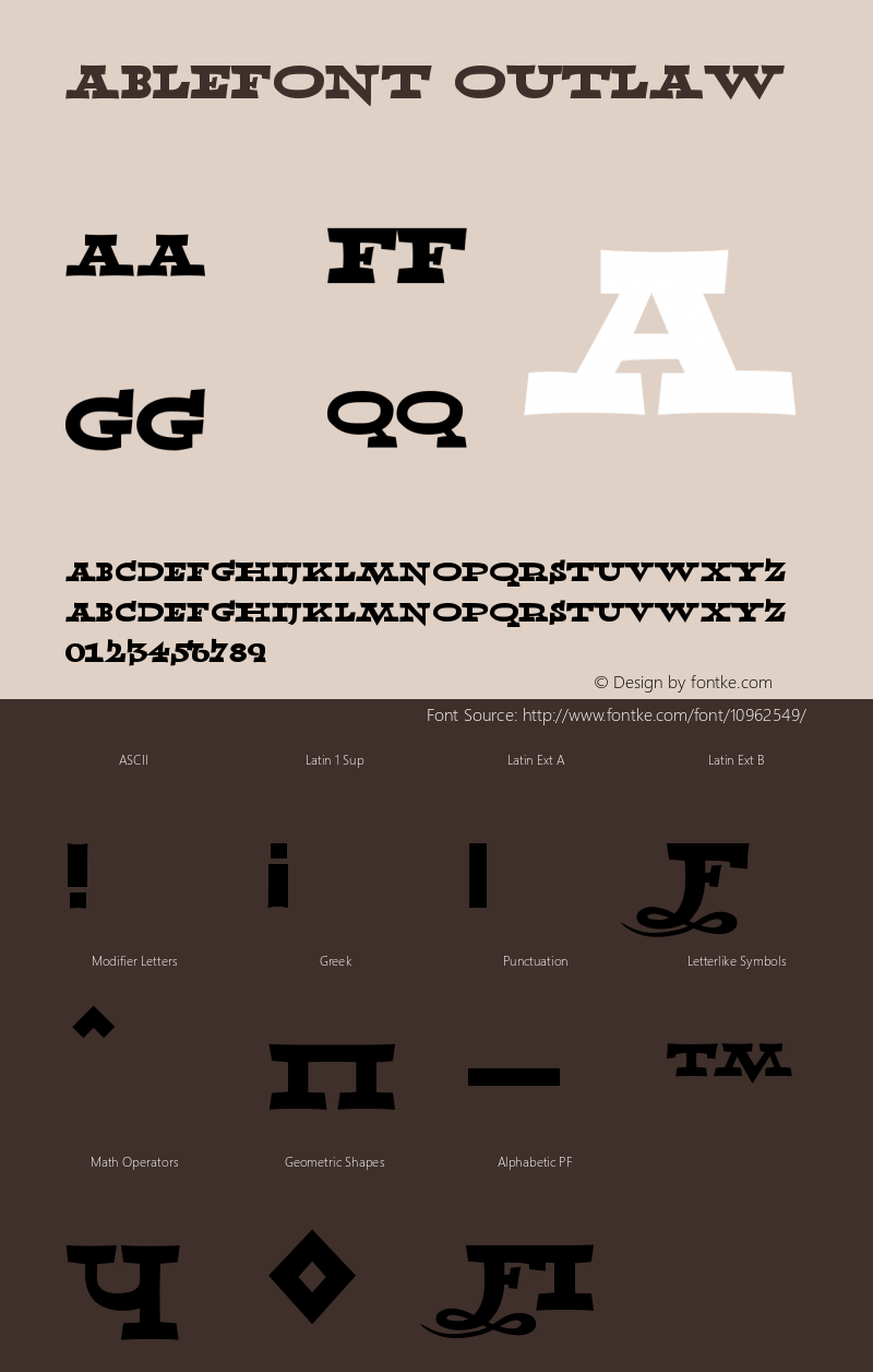 Ablefont Outlaw Version 001.000图片样张