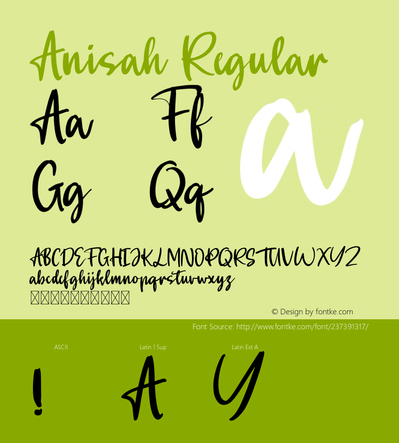 Anisah Version 1.006;Fontself Maker 3.5.4图片样张