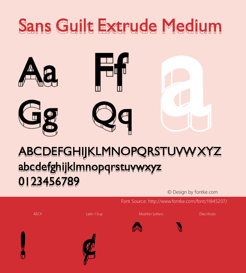 Sans Guilt Extrude Medium Version 001.000图片样张