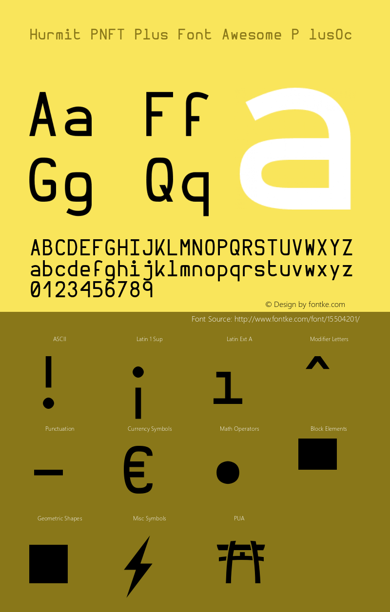 Hurmit PNFT Plus Font Awesome P lusOc Version 0.4.0图片样张