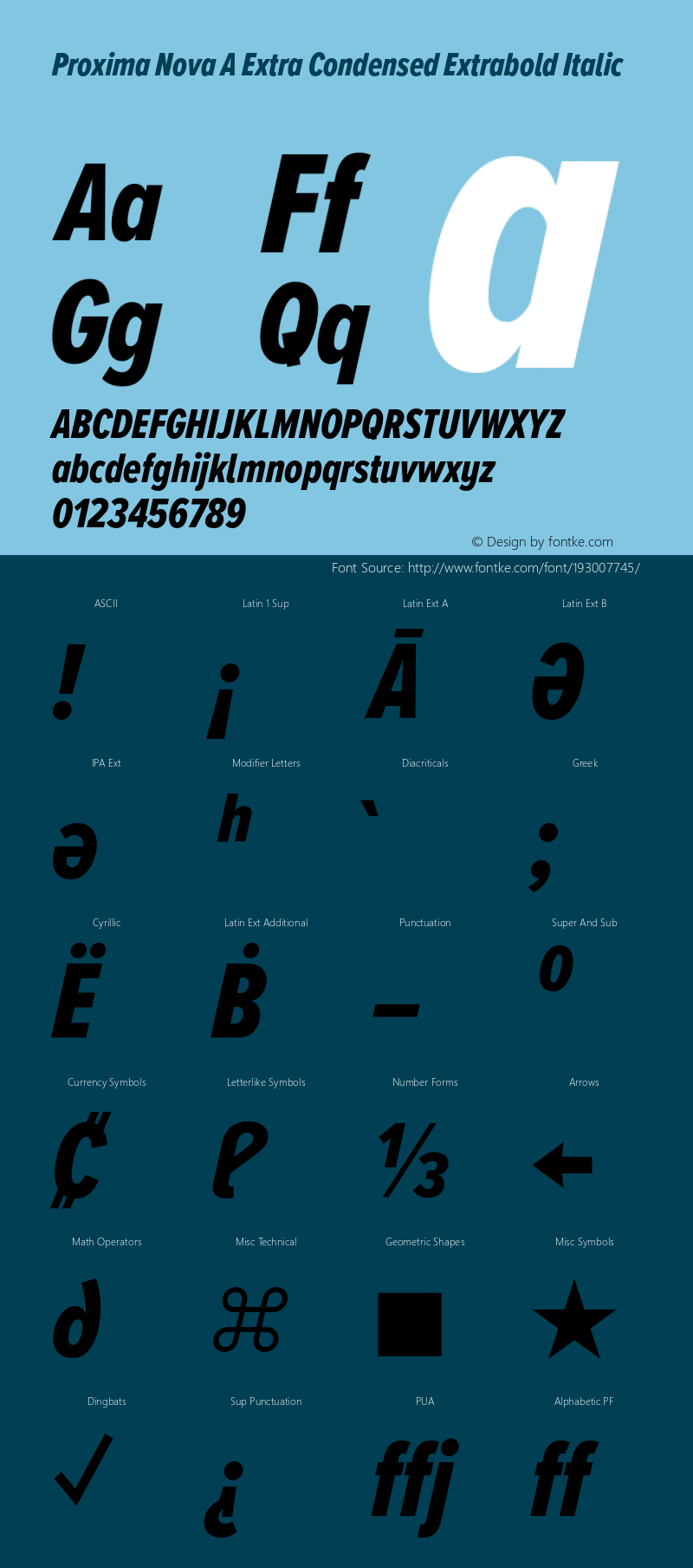 Proxima Nova A ExCn Extrabold It Version 3.005;PS 003.005;hotconv 1.0.88;makeotf.lib2.5.64775图片样张