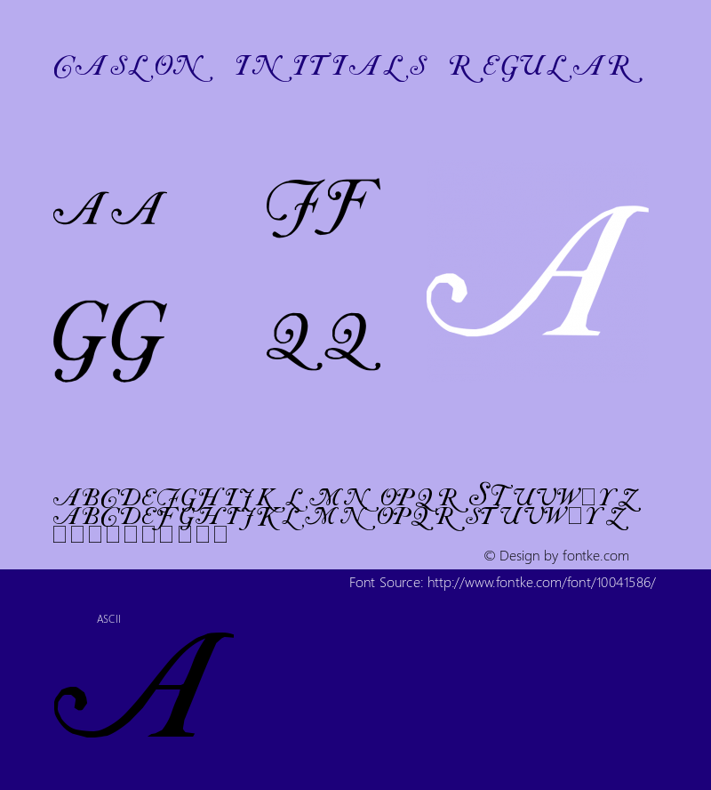 Caslon Initials Regular Unknown图片样张