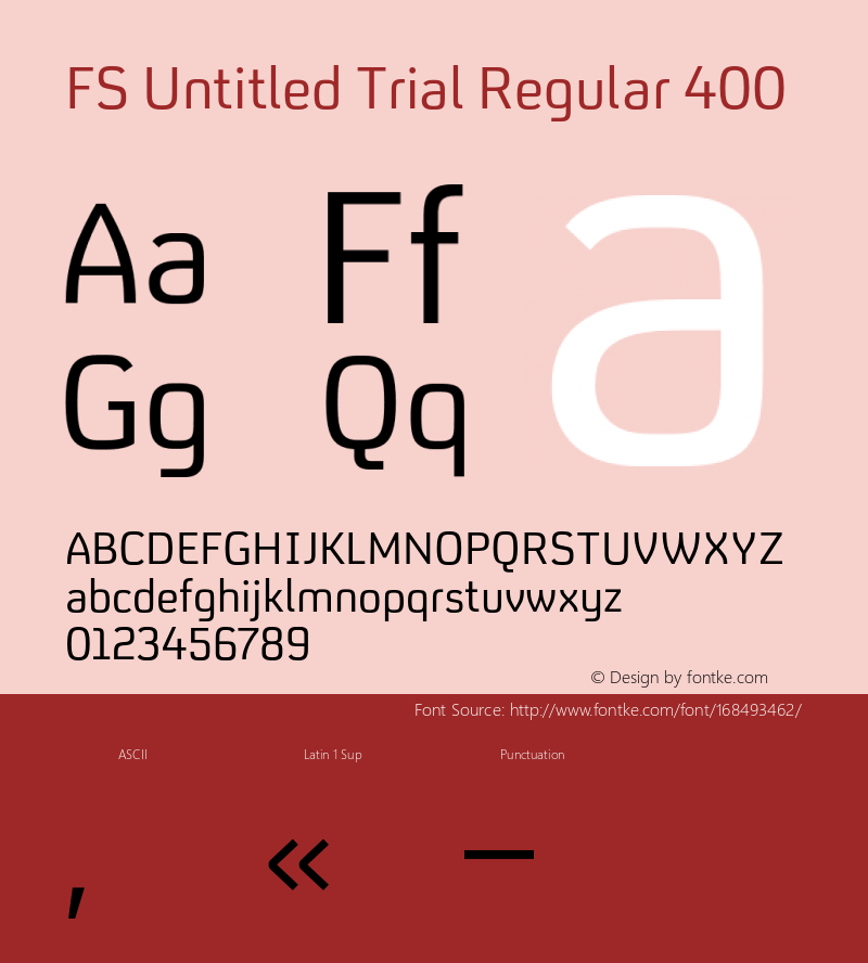 FS Untitled Trial Regular 400 Version 1.001;PS 001.001;hotconv 1.0.88;makeotf.lib2.5.64775图片样张