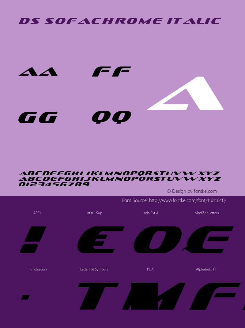 DS Sofachrome Italic Version 1.0; 2000; initial release图片样张