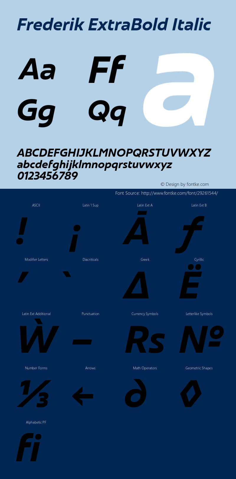 Frederik-ExtraBoldItalic Version 001.000 February 2019;YWFTv17图片样张